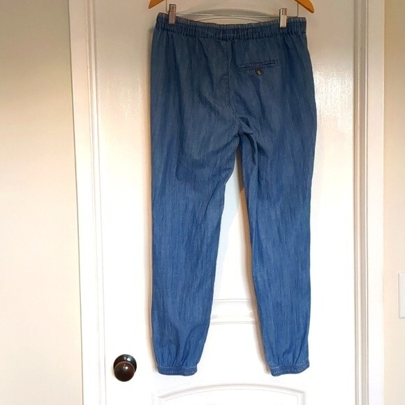 Life in Progress Denim Chambray Joggers Drawstring Pockets Pants S - Picture 6 of 9